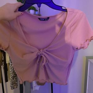 super soft cropped v neck top